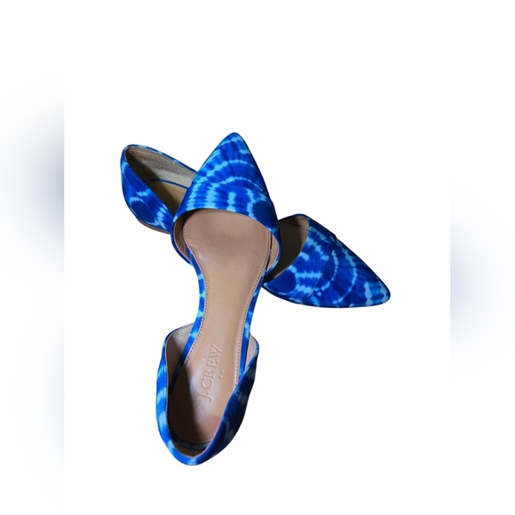 J Crew Tie Dye D'orsay Flats Blue Shoes Women Size 8 - Picture 5 of 8